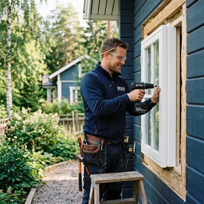 Ikkunan asennus palvelut Pirkanmaalla - Tömies asentaa ikkunaa